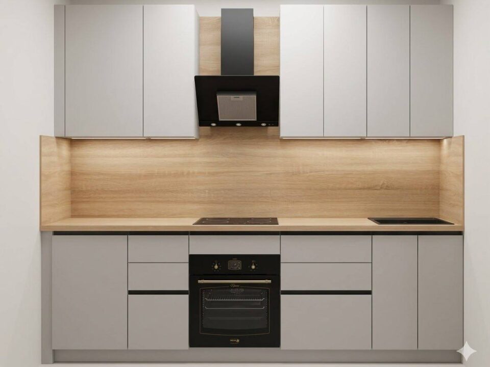Модульная кухня Бейз-1, 2.8 м, Дуб Бельмонт, Blum